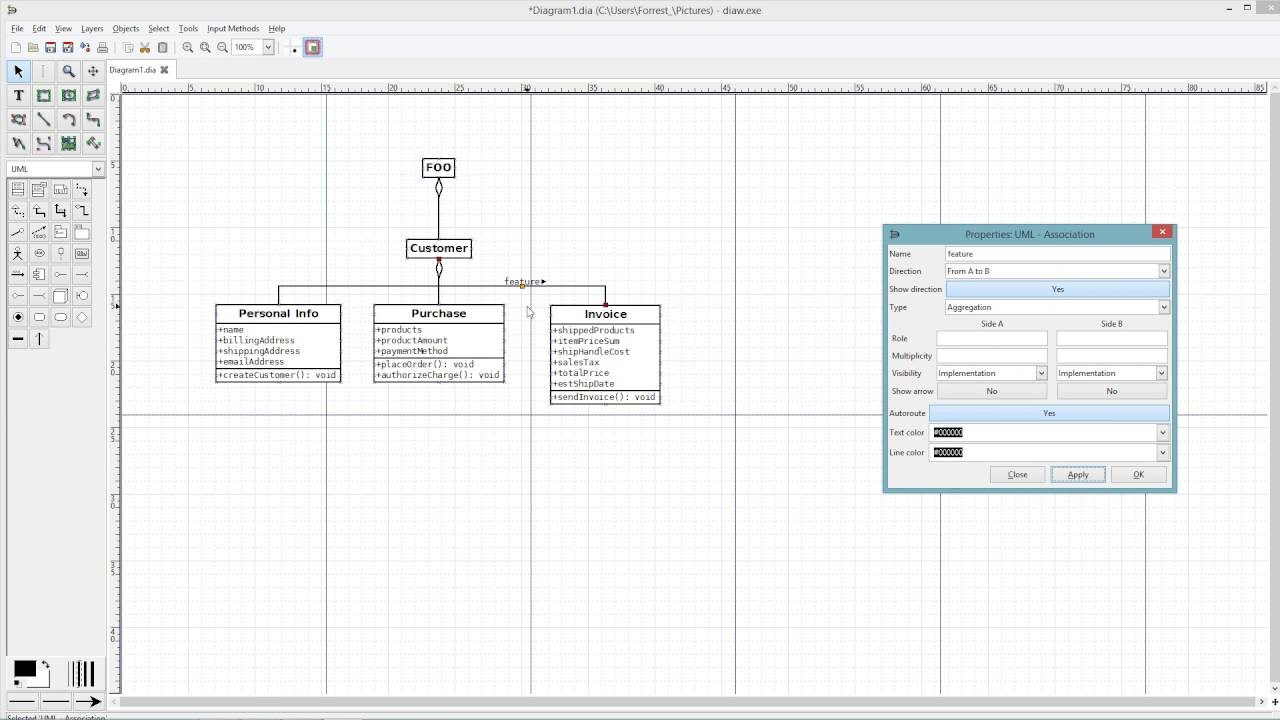 How To Create A Uml Diagram Using Dia Diagram Editor within Er Diagram Using Dia