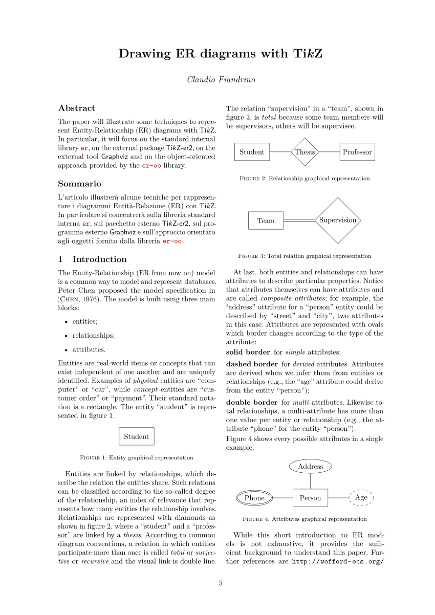 Pdf) Drawing Er Diagrams With Tikz for Er Diagram Latex