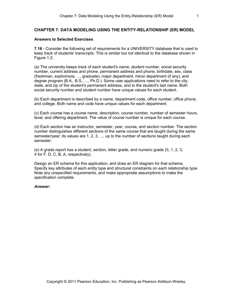 Solution 7 with regard to Er Diagram Assumptions