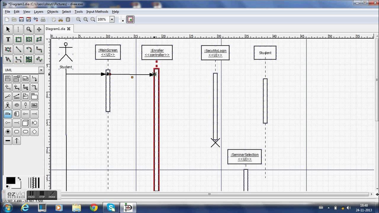 Using Dia To Make Sequence Diagrams with Er Diagram Using Dia