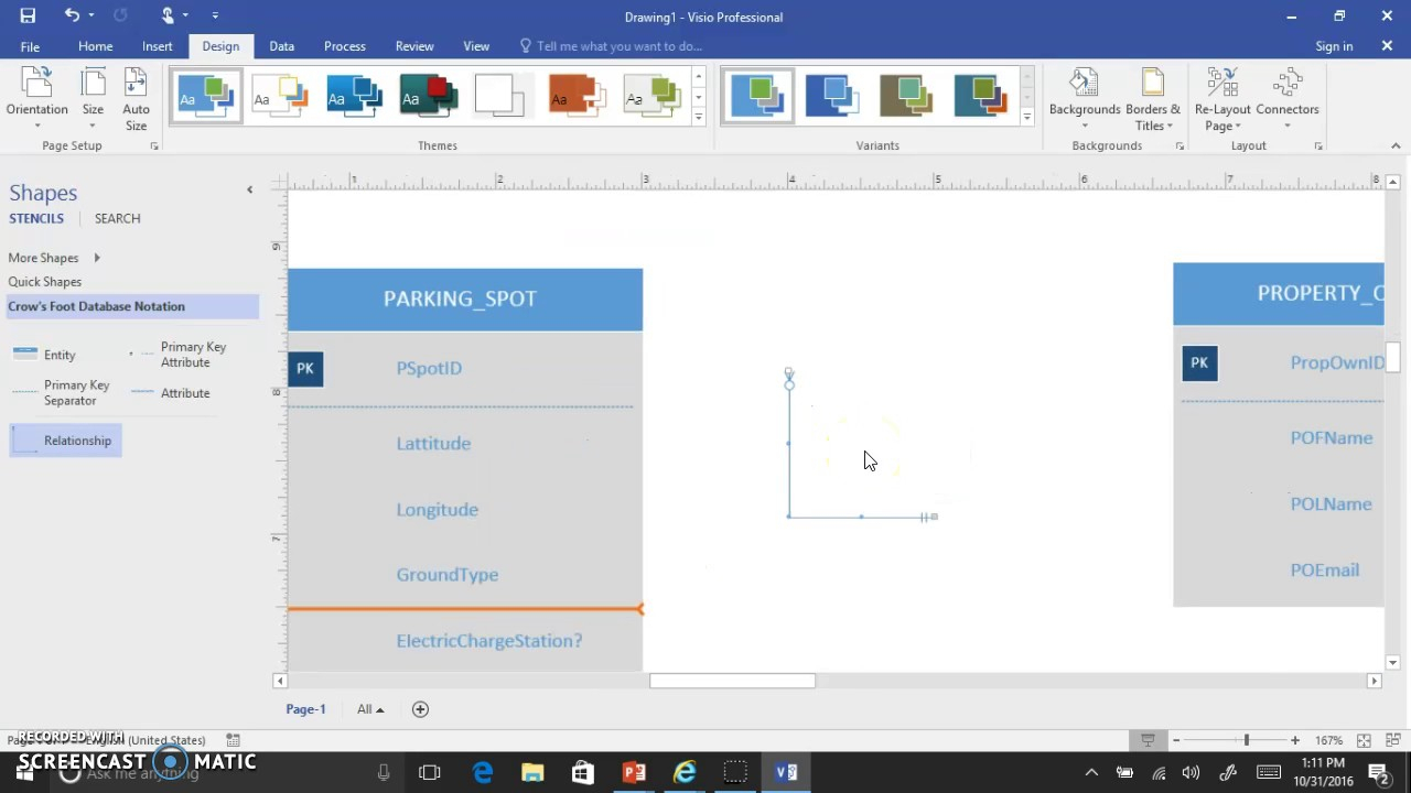 Visio 2016 Crows Foot Erd Interface Demo V2 throughout Entity Relationship Diagram Visio 2016