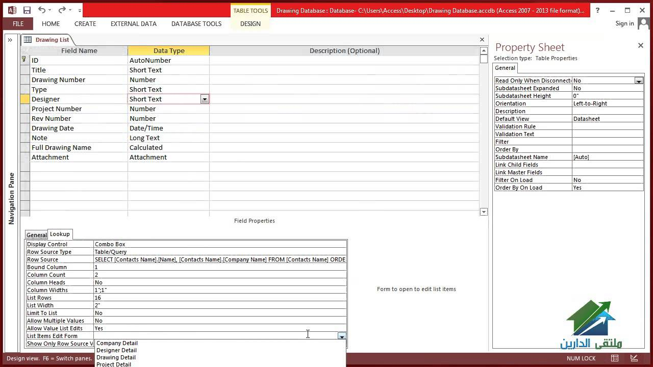 1.3 Using Microsoft Access 2013 In Project Management - Drawing Database with regard to Drawing Database