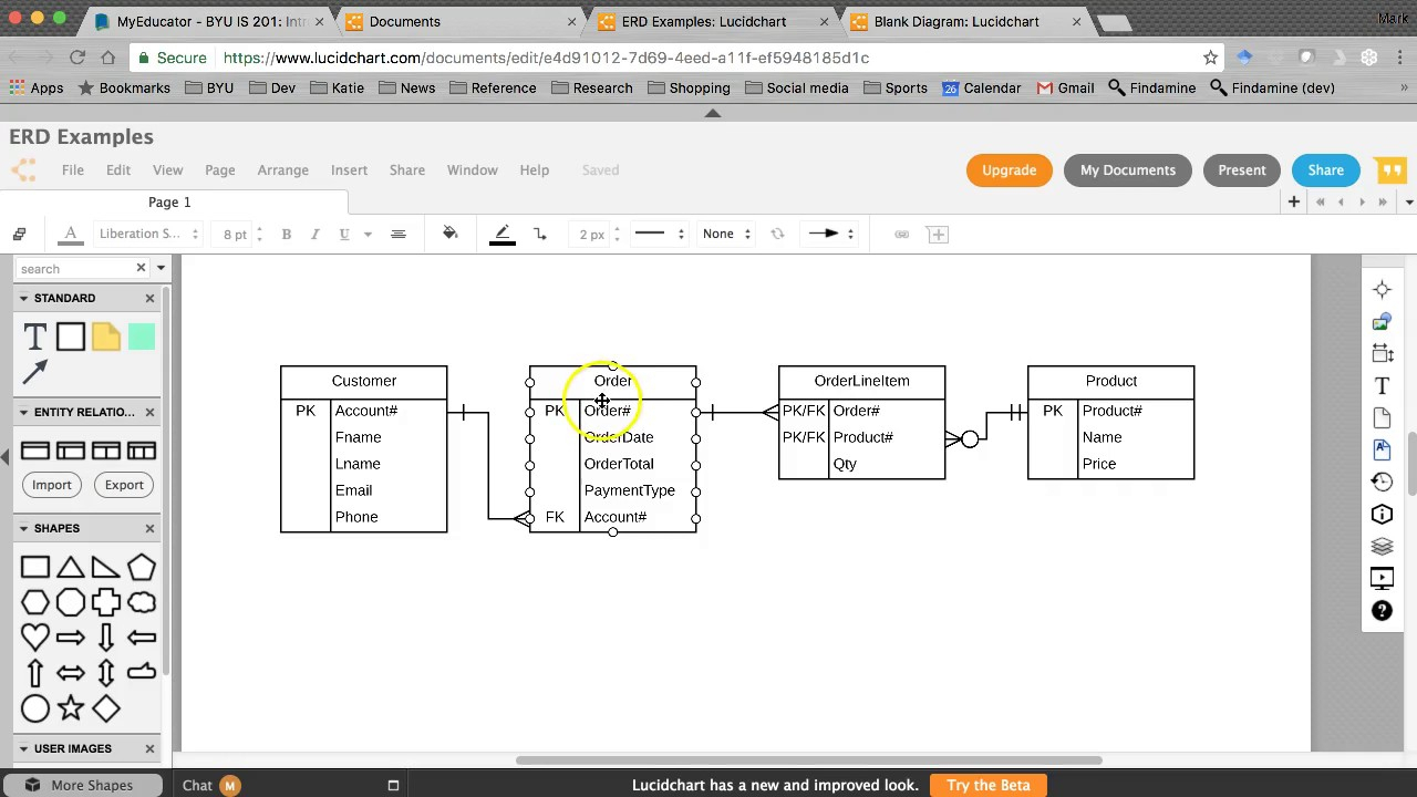 Entity-Relationship Diagrams: Minimum Cardinalities: Order Processing  Example for Cardinality In Erd Diagram