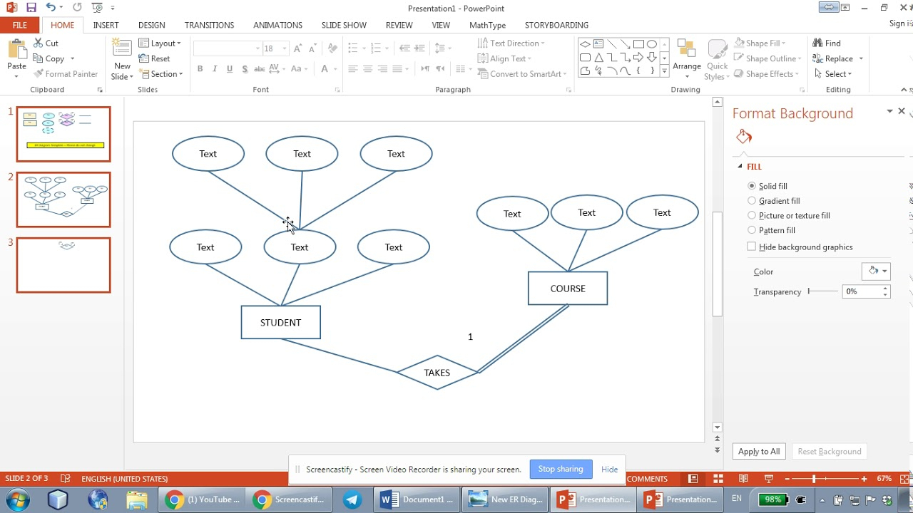 How To Draw Er Diagrams Using Microsoft Powerpoint - Part 2 in Er Diagram Youtube