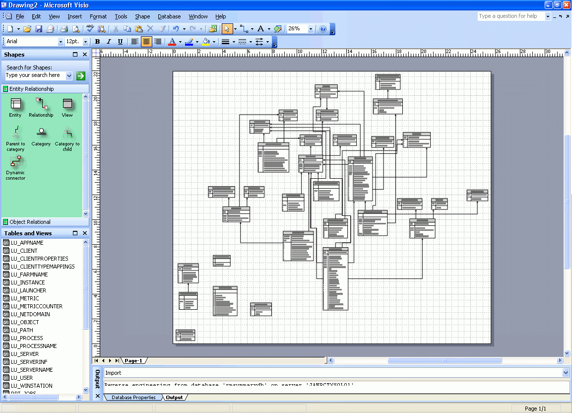 Using Microsoft Visio To Reverse Engineer A Database throughout Er Diagram Visio 2007
